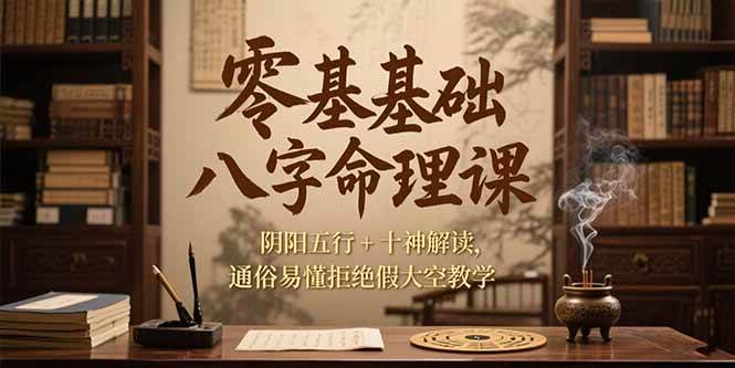 （15283期）零基础八字命理课，阴阳五行+十神解读，通俗易懂拒绝假大空教学插图