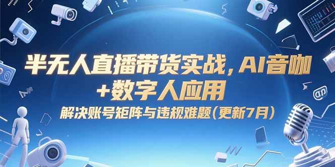 （15280期）半无人直播带货实战，AI音咖+数字人应用 解决账号矩阵与违规难题(更新7月)插图
