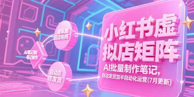（15302期）小红书虚拟店矩阵，AI批量制作笔记，自动发货加半自动化运营(7月更新)插图