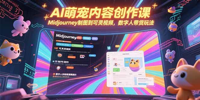（15311期）AI萌宠内容创作课，Midjourney制图到可灵视频，数字人带货玩法插图