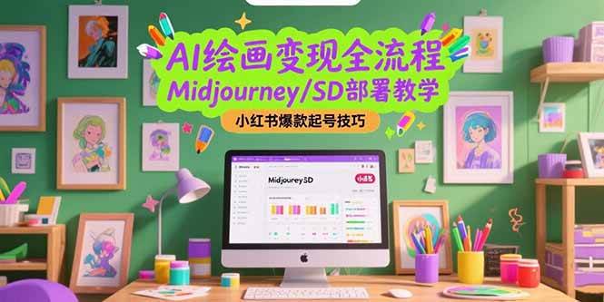 （15324期）AI绘画变现全流程，Midjourney/SD部署教学，小红书爆款起号技巧插图