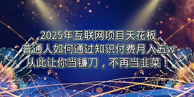 （15354期）2025年互联网项目天花板，普通人如何通过卖项目实现逆风翻盘，月入5W＋！插图