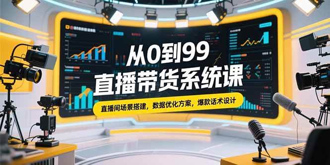 （15362期）从0到99直播带货系统课，直播间场景搭建，数据优化方案，爆款话术设计插图