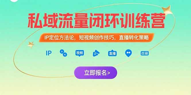 （15396期）私域流量闭环训练营：IP定位方法论，短视频创作技巧，直播转化策略插图