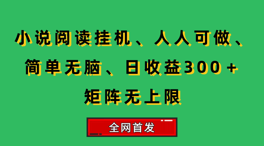 （15413期）小说挂机阅读，人人可做，简单无脑，一天收益300＋矩阵无限上插图