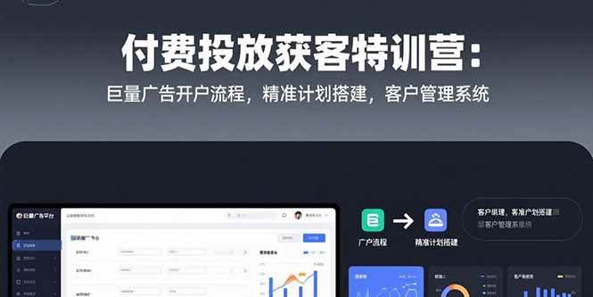 （15426期）付费投放获客特训营：巨量广告开户流程，精准计划搭建，客户管理系统插图