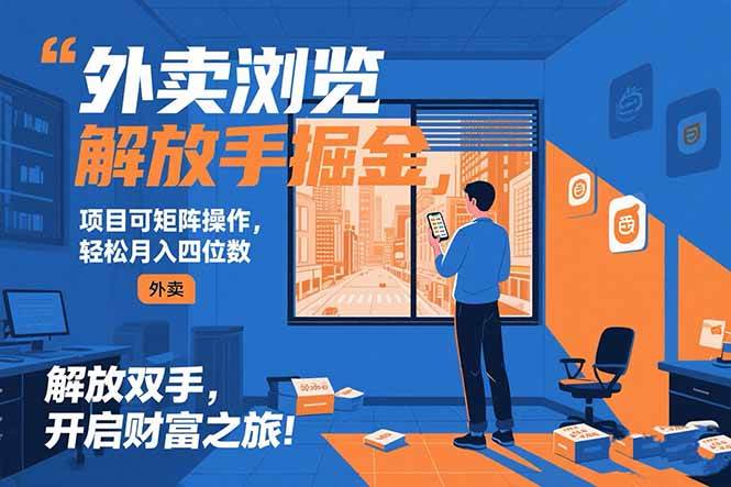 （15440期）外卖浏览掘金项目 可矩阵操作 轻松日入500+插图