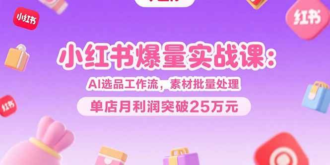 （15462期）小红书爆量实战课：AI选品工作流，素材批量处理，单店月利润突破25万元插图