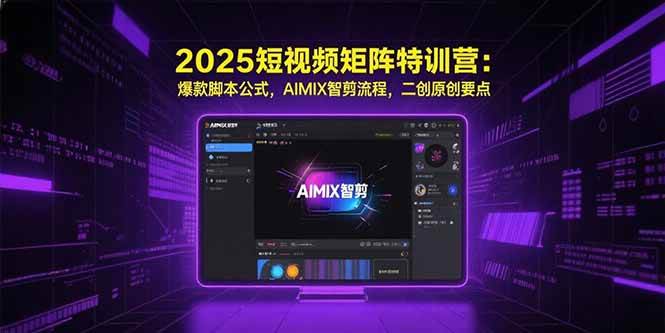 （15475期）2025短视频矩阵特训营：爆款脚本公式，AIMIX智剪流程，二创原创要点插图