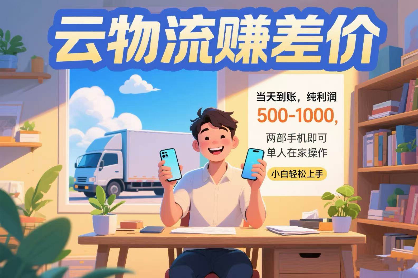 （15492期）云物流赚差价 当天到账纯利润500-1000 两部手机即可 可单人在家操作 小…插图