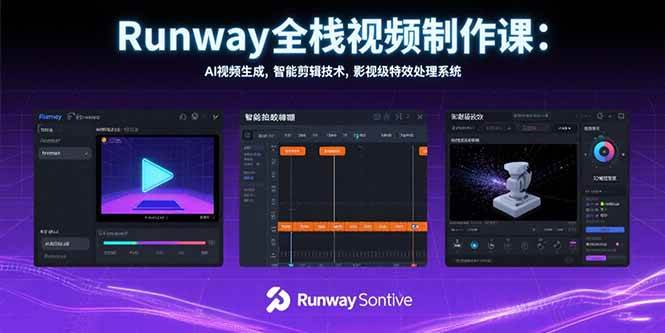 （15515期）Runway全栈视频制作课：AI视频生成，智能剪辑技术，影视级特效处理系统插图
