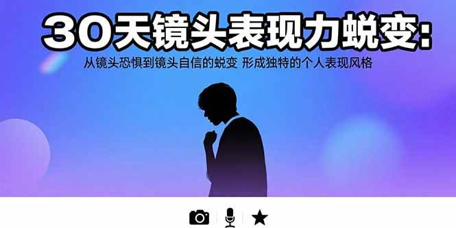 （15522期）30天镜头表现力蜕变：从镜头恐惧到镜头自信的蜕变 形成独特的个人表现风格插图