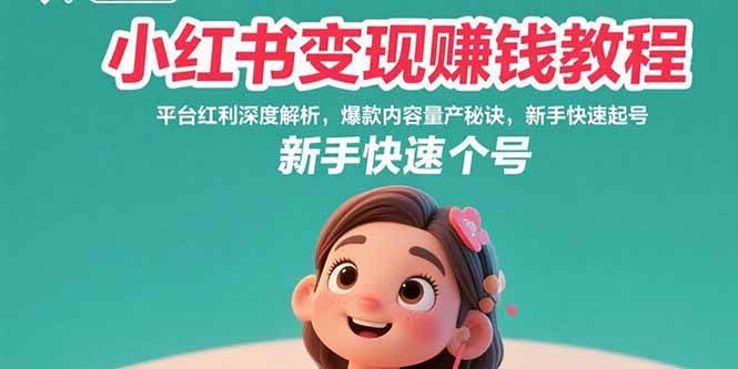 （15559期）小红书变现赚钱教程：平台红利深度解析，爆款内容量产秘诀，新手快速起号插图