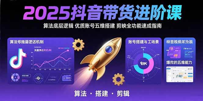 （15571期）2025抖音带货进阶课：算法底层逻辑,优质账号五维搭建,剪映全功能速成指南插图