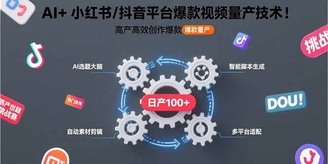（15624期）AI+小红书/抖音平台爆款视频量产技术：高产高效创作爆款视频！插图