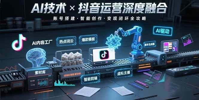 （15630期）AI技术与抖音运营的深度融合应用：涵盖账号搭建、内容创作、收益变现等插图