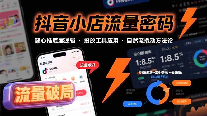（15680期）抖音小店流量密码，随心推底层逻辑，投放工具应用，自然流撬动核心方法论插图