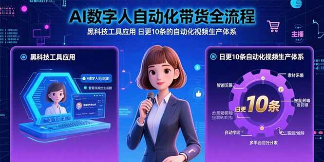 （15699期）AI数字人自动化带货全流程：黑科技工具应用 日更10条的自动化视频生产体系插图