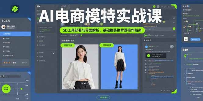 （15722期）AI电商模特实战课，SD工具部署与界面解析，基础换装换背景操作指南插图