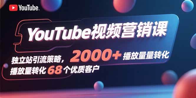 （15740期）YouTube视频营销课，独立站引流策略，2000+播放量转化68个优质客户插图