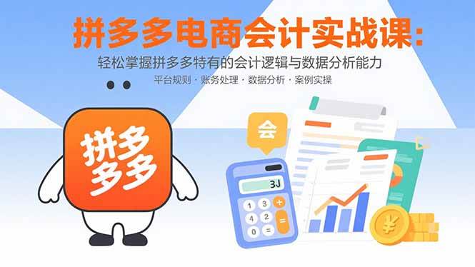 （15767期）拼多多电商会计实战课：轻松掌握拼多多特有的会计逻辑与数据分析能力插图