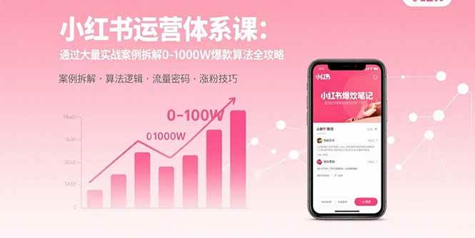 （15792期）小红书运营体系课：通过大量实战案例拆解0-1000W爆款算法全攻略插图