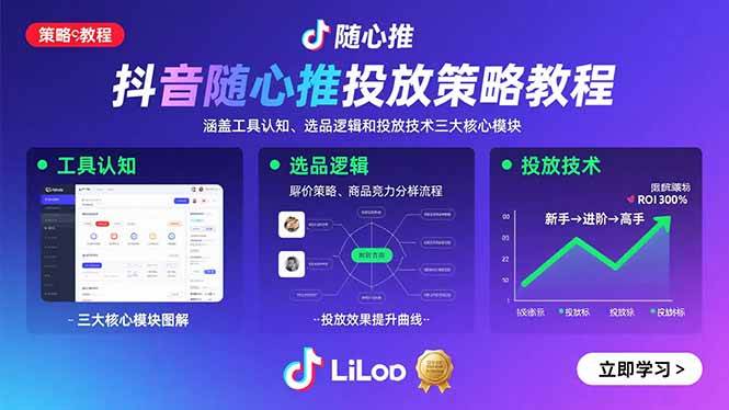 （15828期）抖音随心推投放策略教程：涵盖工具认知、选品逻辑和投放技术三大核心模块插图