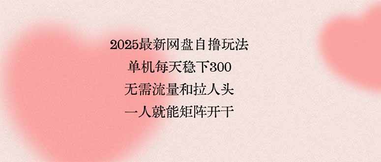 （15831期）2025最新网盘自撸玩法，单机每天稳下3张，无需流量和拉人头，一个人就…插图
