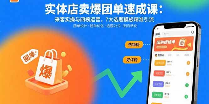 （15834期）实体店卖爆团单速成课：来客实操与四榜运营，7大选题模板精准引流插图