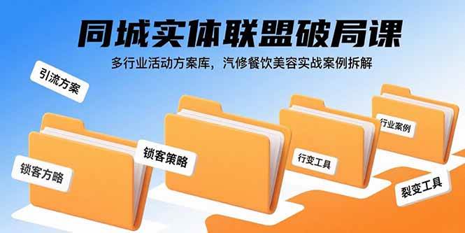 （15833期）同城实体联盟破局课，多行业活动方案库，汽修餐饮美容实战案例拆解插图