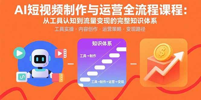 （15863期）AI短视频制作与运营全流程课程：从工具认知到流量变现的完整知识体系插图