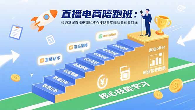 （15900期）直播电商陪跑班：快速掌握直播电商的核心技能并实现就业/创业目标插图