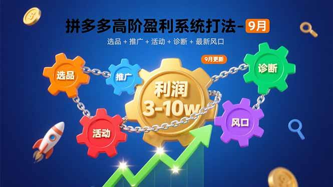 （15916期）拼多多高阶盈利系统打法-9月：选品+推广+活动+诊断+最新风口，月利润3-10w插图