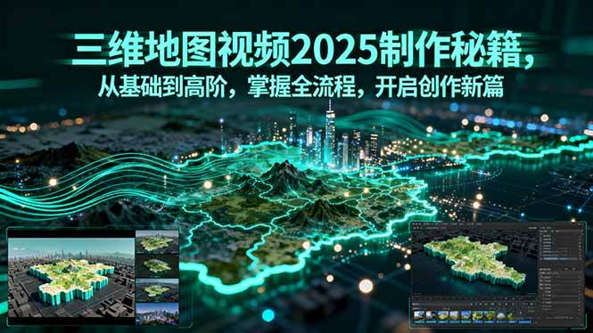 （15983期）三维地图视频2025制作秘籍，从基础到高阶，掌握全流程，开启创作新篇插图
