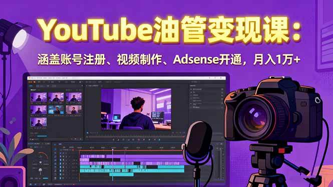 （15987期）2025YouTube油管变现课：涵盖账号注册、视频制作、Adsense开通，月入1万+插图