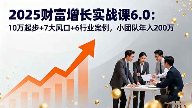 （16004期）2025财富增长实战课6.0：10万起步+7大风口+6行业案例，小团队年入200万插图