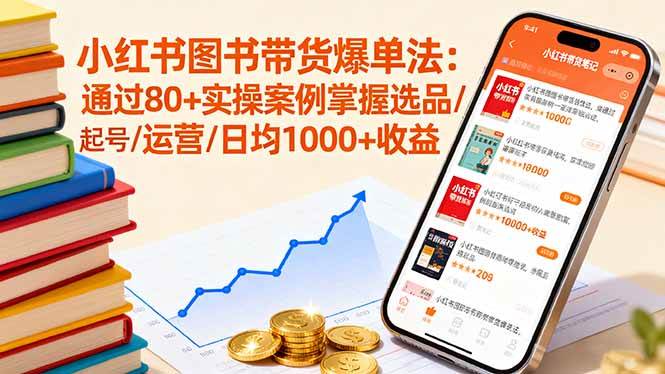 （16015期）小红书图书带货爆单法：通过80+实操案例掌握选品/起号/运营/日均1000+收益插图