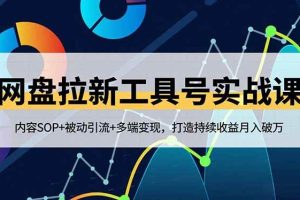 (16687期)网盘拉新工具号实战课,内容SOP+被动引流+多端变现,打造持续收益月入破万