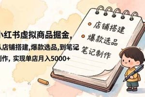 （16627期）小红书虚拟商品掘金，从店铺搭建,爆款选品,到笔记制作，实现单店月入5000+