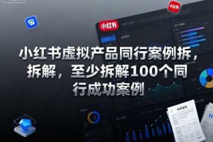 小红书虚拟产品同行案例拆解,至少拆解100个同行成功案例(完结)