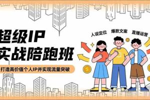 (16730期)超级IP实战陪跑班,人设定位、爆款文案、直播运营,打造高价值个人IP并实现流量突破