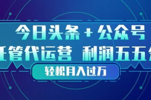 (17617期)头条加公众号 托管代运营 利润分成模式 轻松月入过万