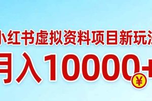 (17631期)小红书虚拟资料项目最新玩法,月入10000+