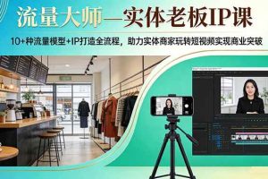 (17638期)流量大师—实体老板IP课:10+种流量模型+IP打造全流程,助力实体商家玩转短视频实现商业突破